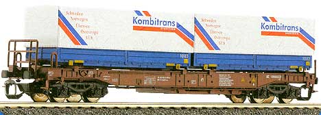 Piggi-back flat car with two interchangeable flat beds &quot;Kon<br /><a href='images/pictures/Tillig/15561.jpg' target='_blank'>Full size image</a>